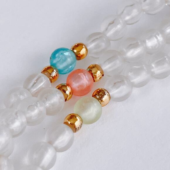 VTG 1960s Mid Century Necklace Multi Strand Pastel Beaded - Picture 8 of 11